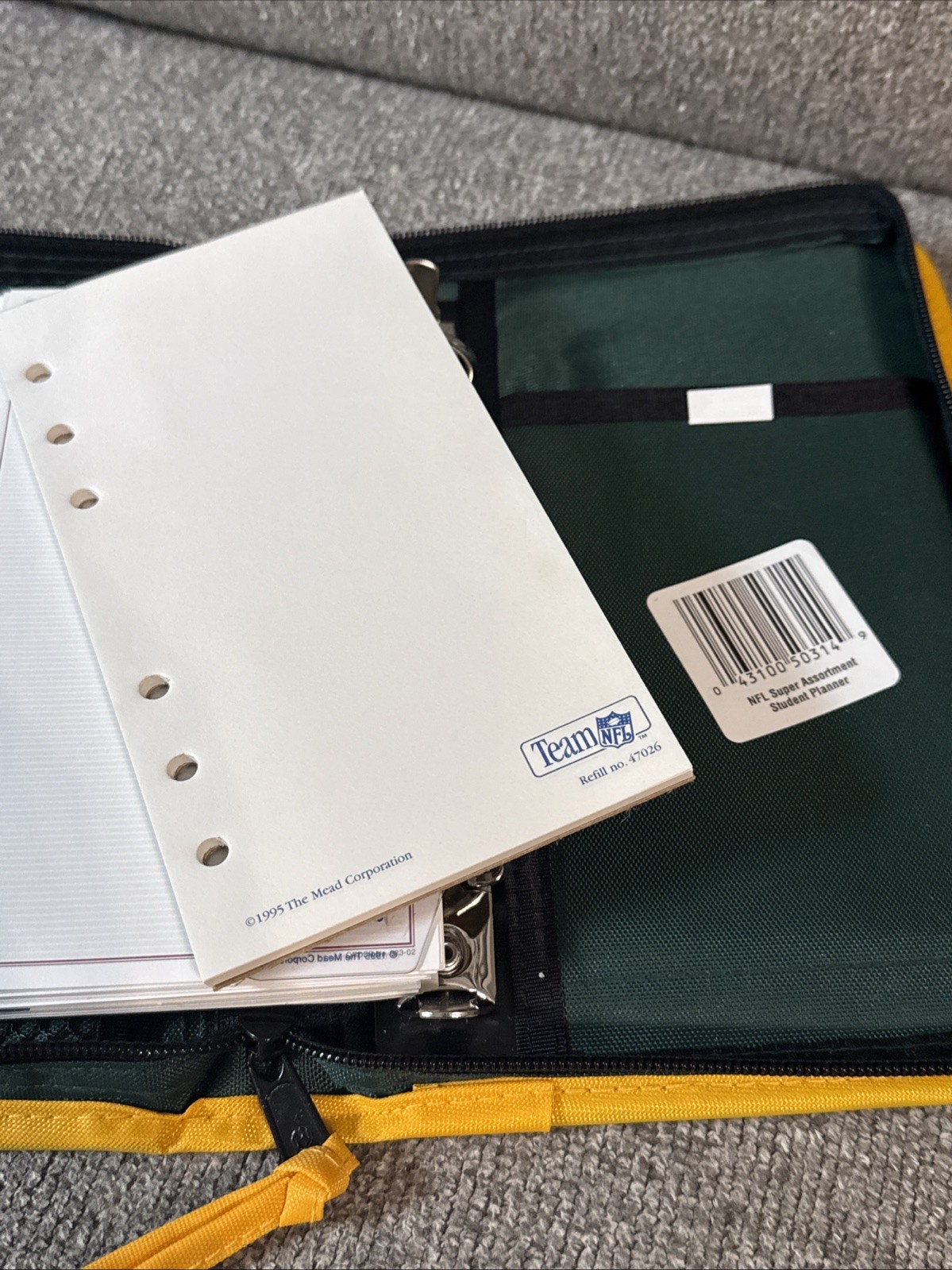 NOB VTG 1995 Mead NFL Green Bay Packers Zip Student Planner 6″ x 9″ FREE SHIPPNG
