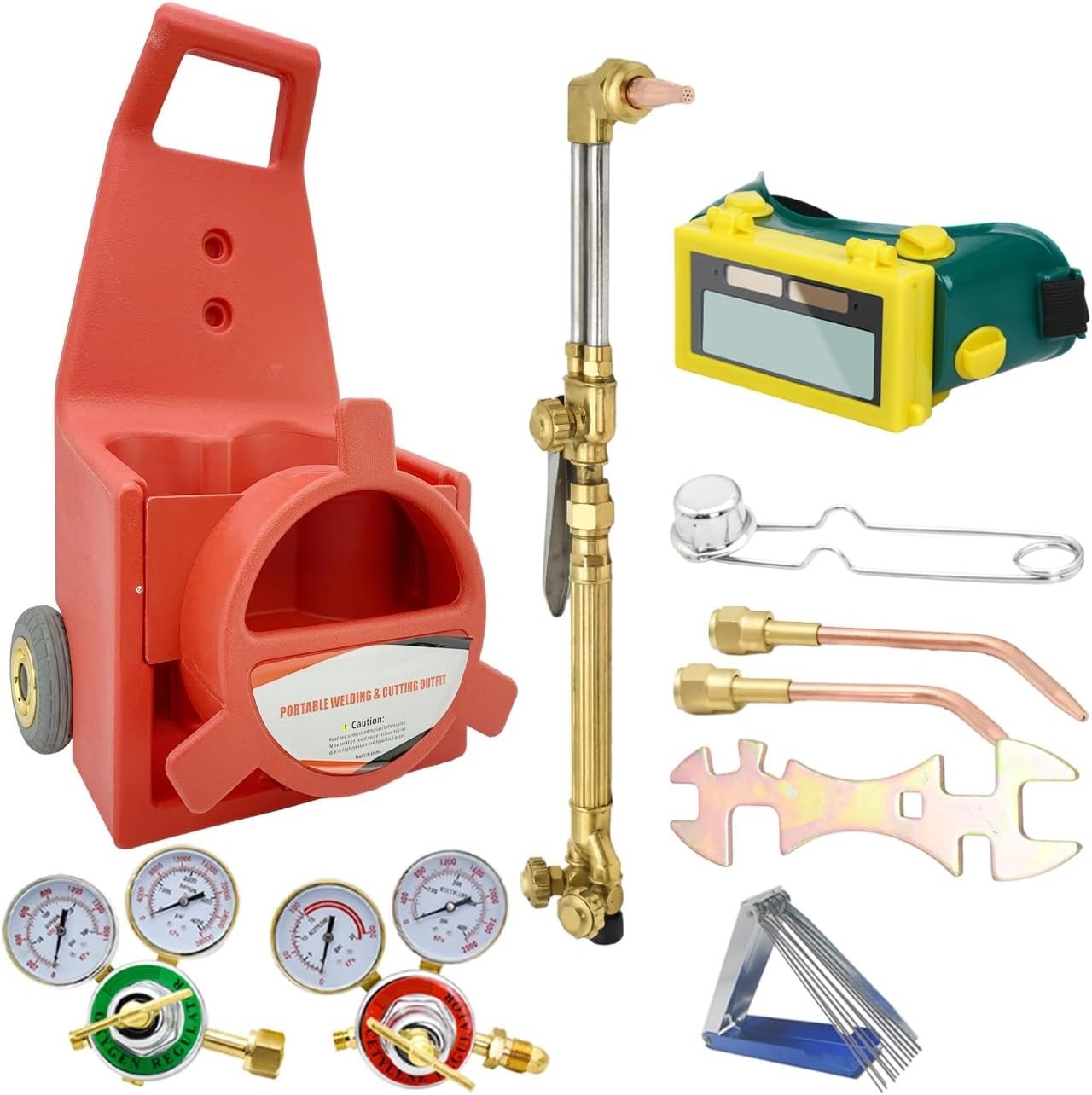 HVAC Portable Oxygen Acetylene Welding Cutting Torch Kit w/ Carrying Case & Tank