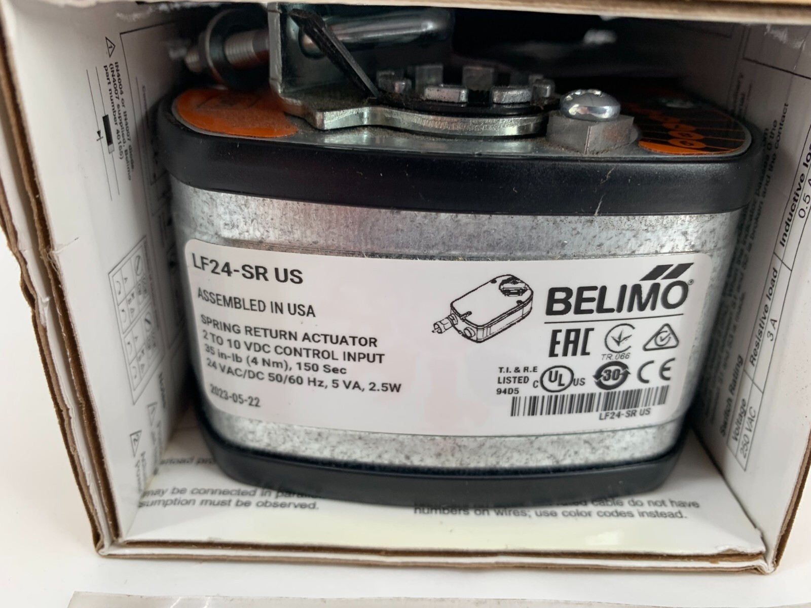 Belimo LF24-SR US Damper Actuator 35 in-lb Spring Return 24V Modulating