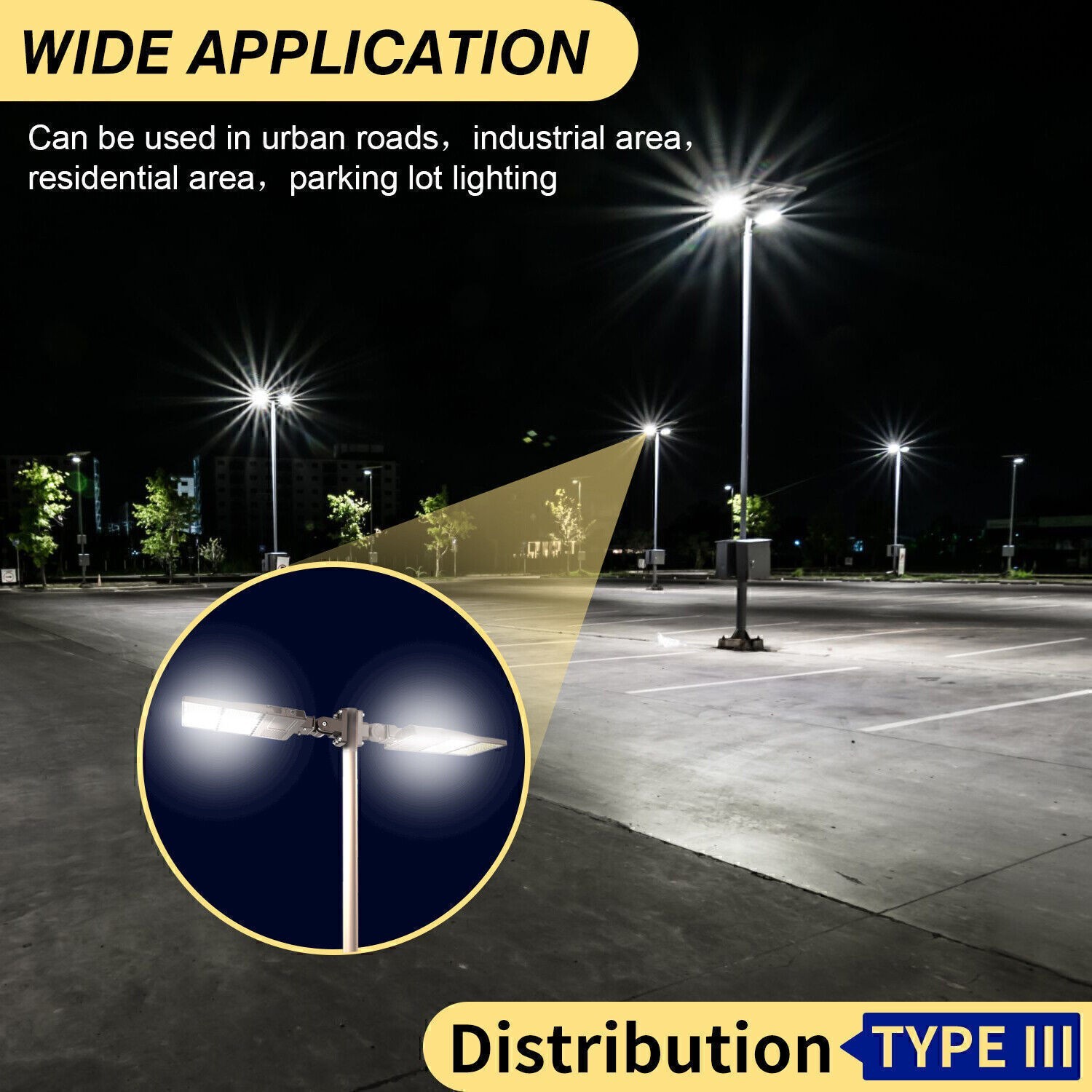 320W LED Parking Lot Pole Light Commercial Shoebox Street Fixtures Dusk to Dawn