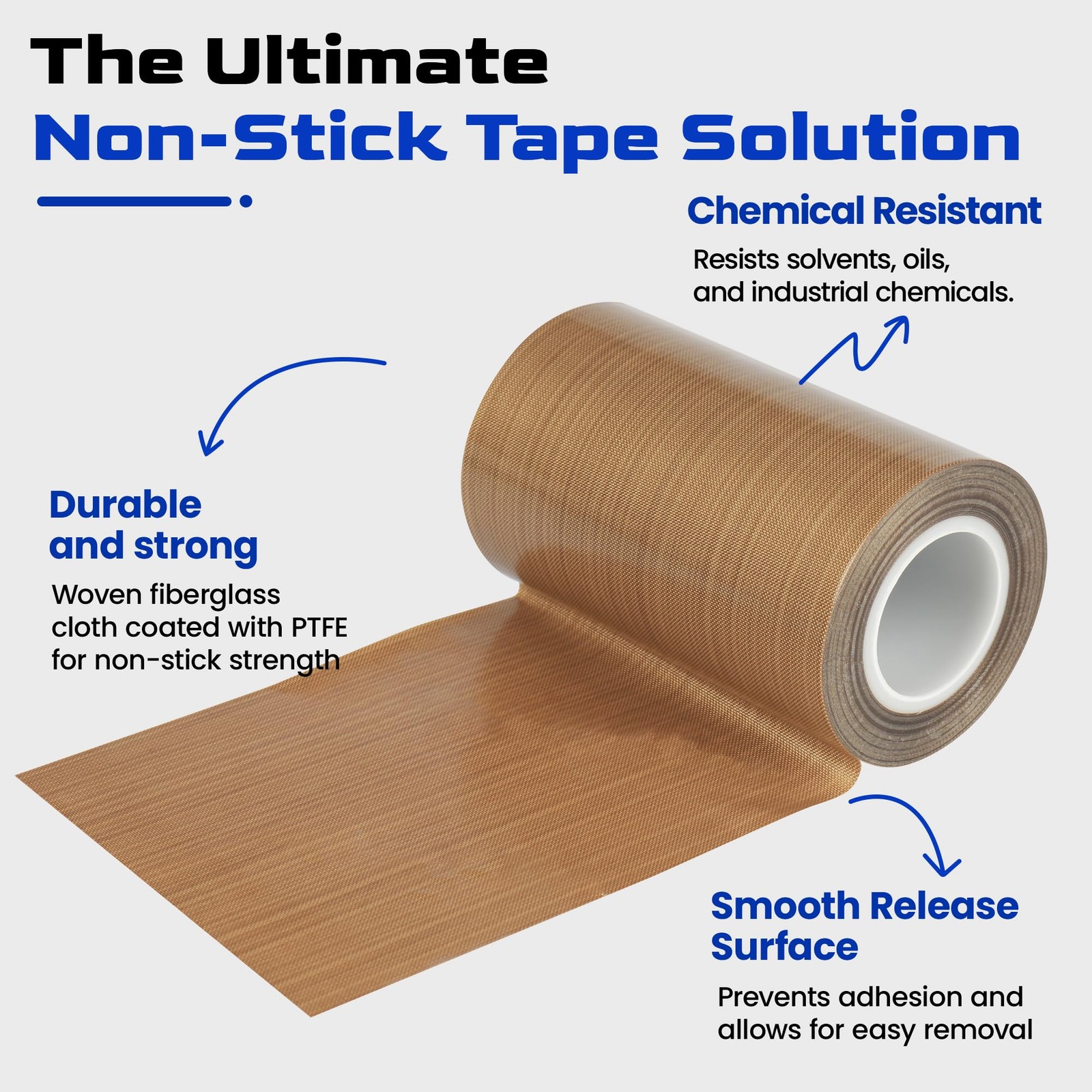 PTFE Tape Roll, 4 Inch x 33 FT x 0.18mm Thick, Extra Wide High Temperature No…