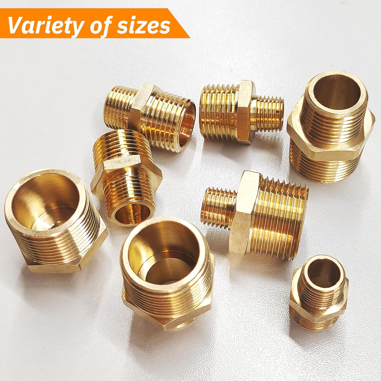 2pcs 3/4″ NPT x 1/4″ NPT Brass Nipple, 3/4 to 1/4 Adapter Fitting Reducing Solid