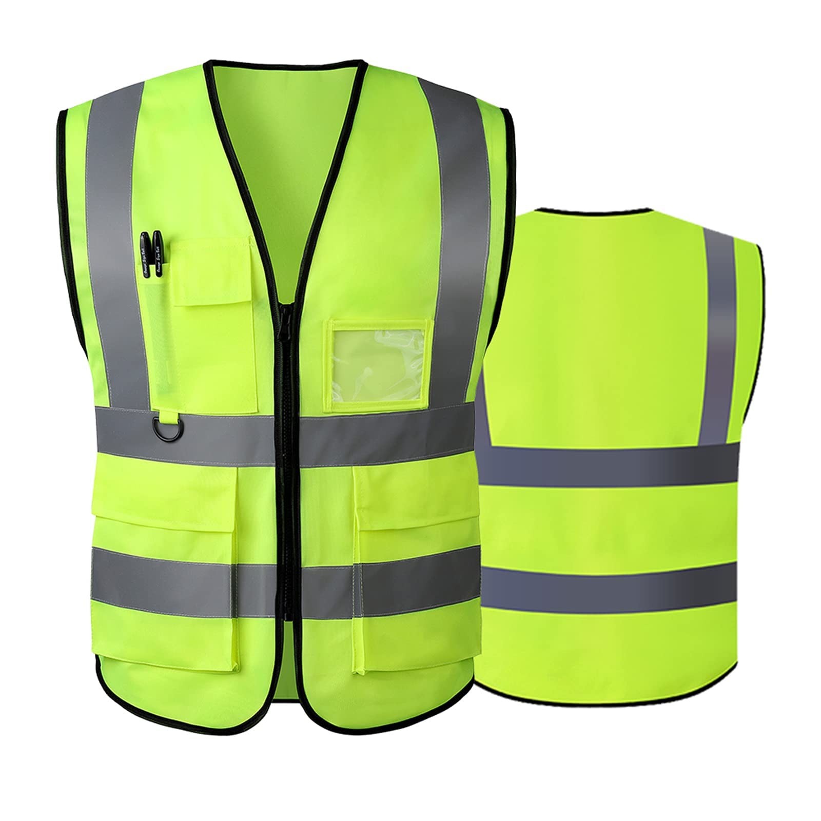 Reflective Safety Vest for Women Men High Visibility With Pocket Zipper