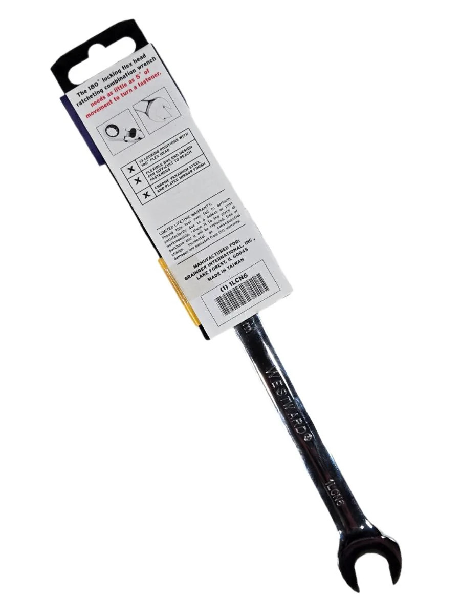 Westward 1LCN6 14mm Locking Flex Head Ratcheting Combination Wrench