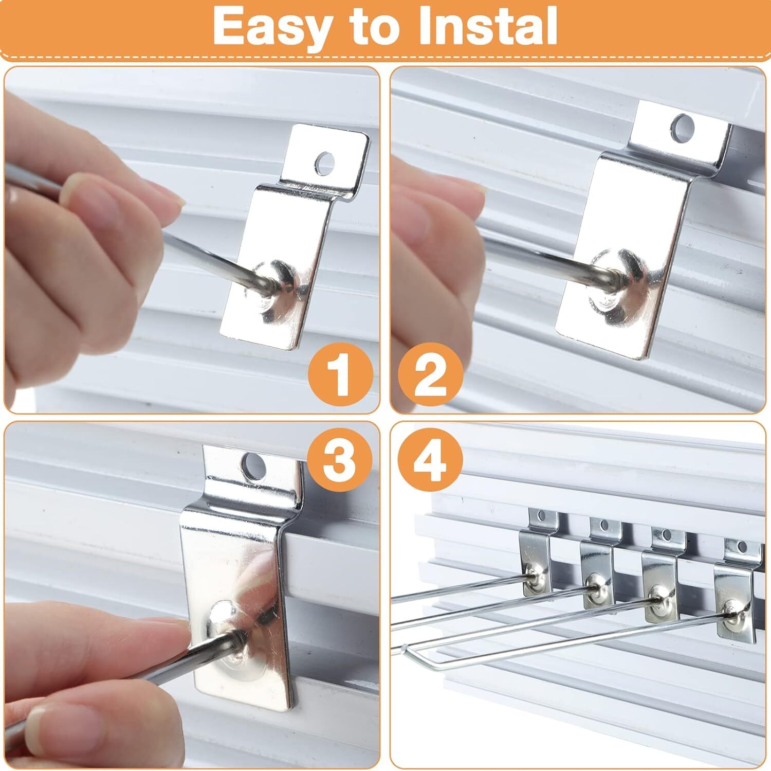 100 Pack 8″ 10″ Slatwall Hooks Panel Display Hooks Slat Board Peg Accessories