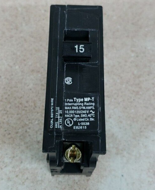 MURRAY MP115 CIRCUIT BREAKER 1 POLE 15 AMPS MP-T 115