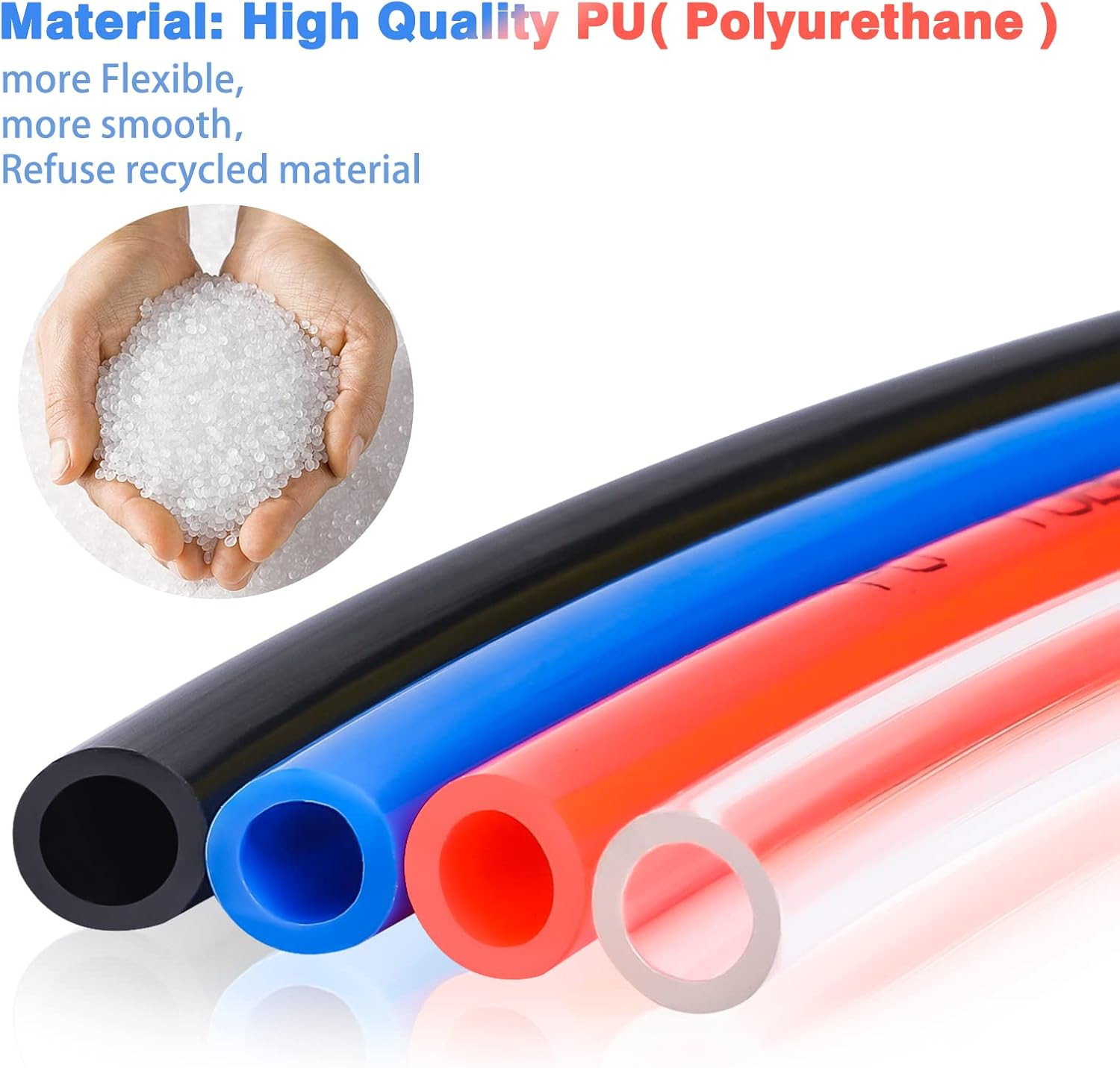Pneumatic Tubing Pipe PU Hose Blue 4Mmod X 2.5Mmid 525FT 160M | Flexible PU Poly