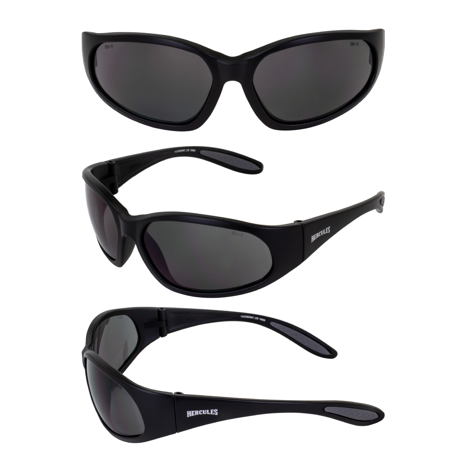 2 Pairs Global Vision Hercules 1 Jr Sunglasses for Men Black w/Clear Smoke Lens
