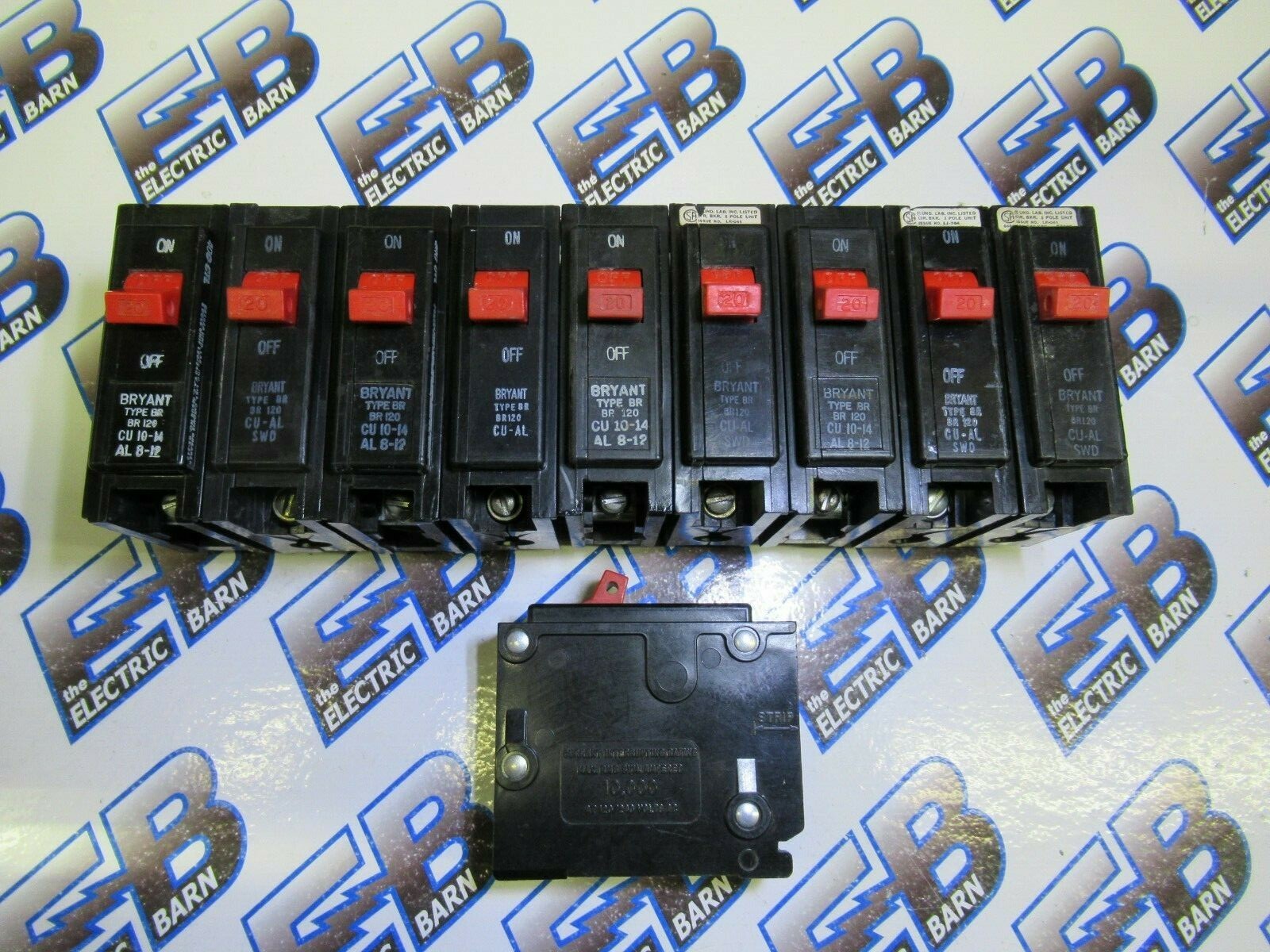 BRYANT BR120 Circuit Breakers (1) LOT OF (10) 20 Amp 120 Volt 1 Pole WARRANTY