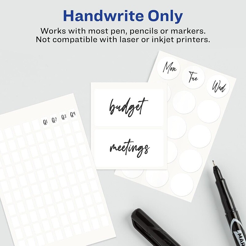 Adhesive Removable Blank Labels 1×3 Inch 72 Pack Organization & Shipping New
