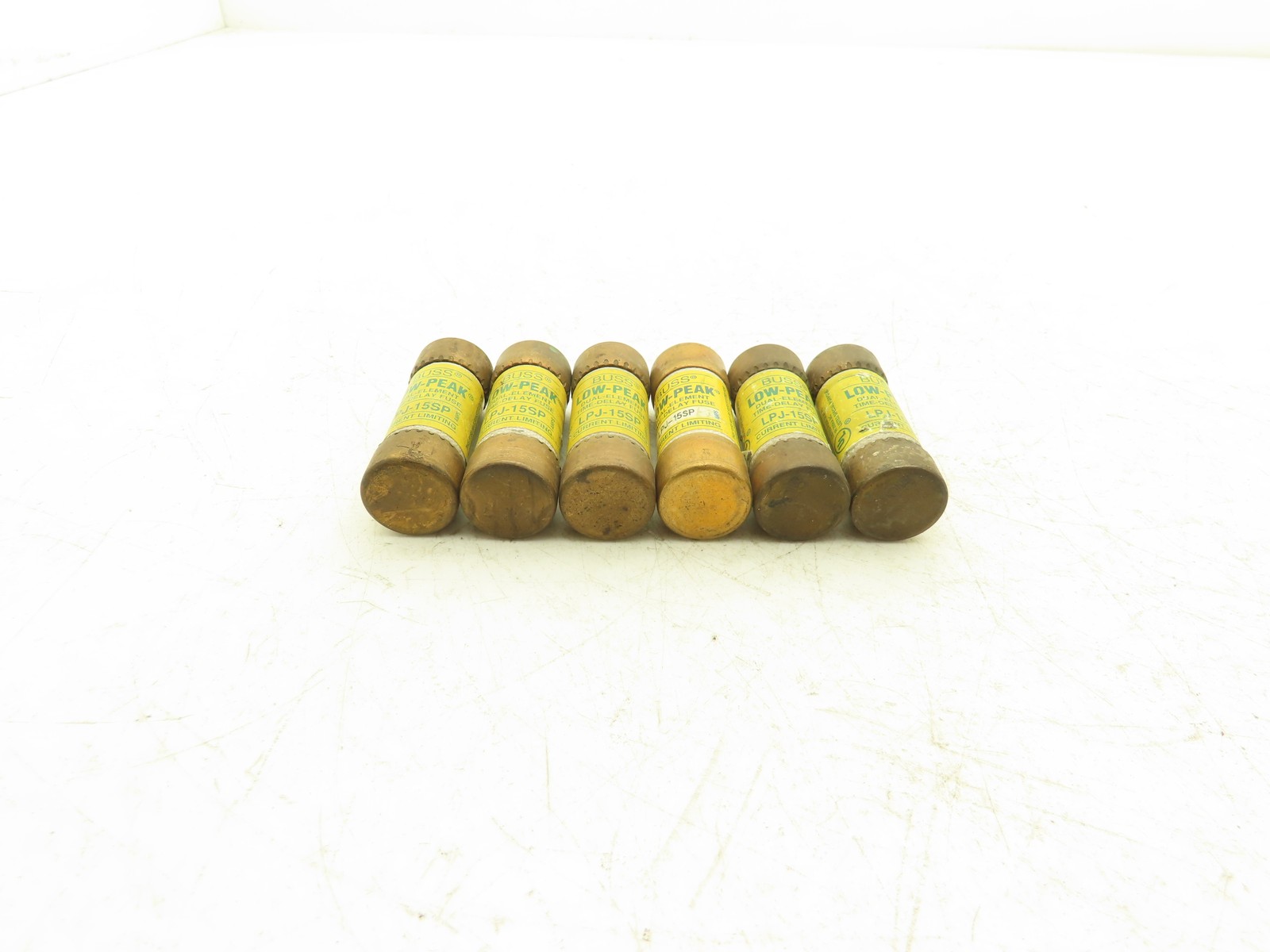 Bussman LPJ-15SP Low-Peak Dual Element Time Delay Fuse 15A 600Vac Lot of 6