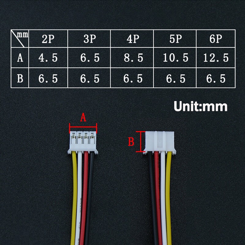 JST-PH 2.0mm Pitch Female to Female Connector Cable Wires 2/3/4/5/6/7/8/10 Pin