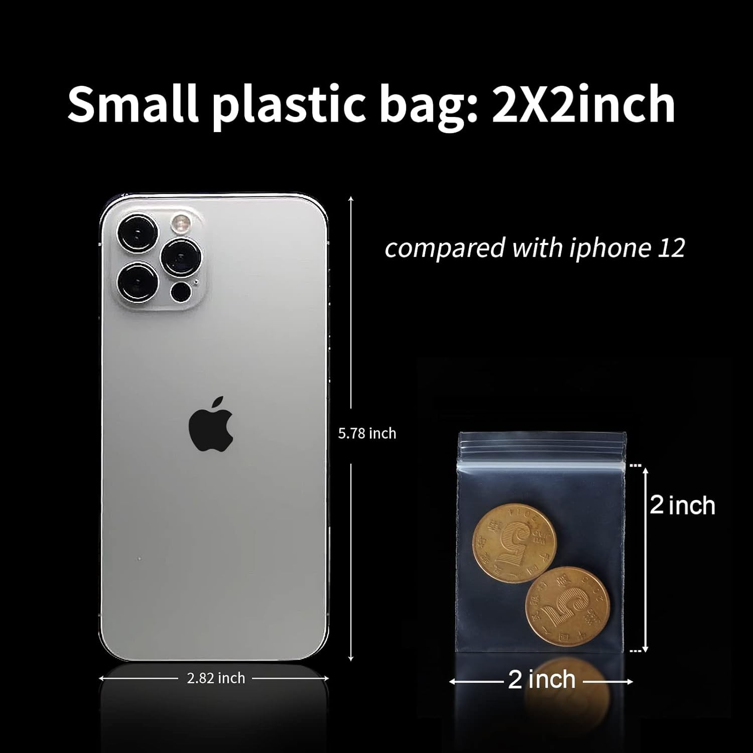 Mini Plastic Bags, 400Pcs 2″ X 2″ Transparent Reusable Zipper Storage Bags for J