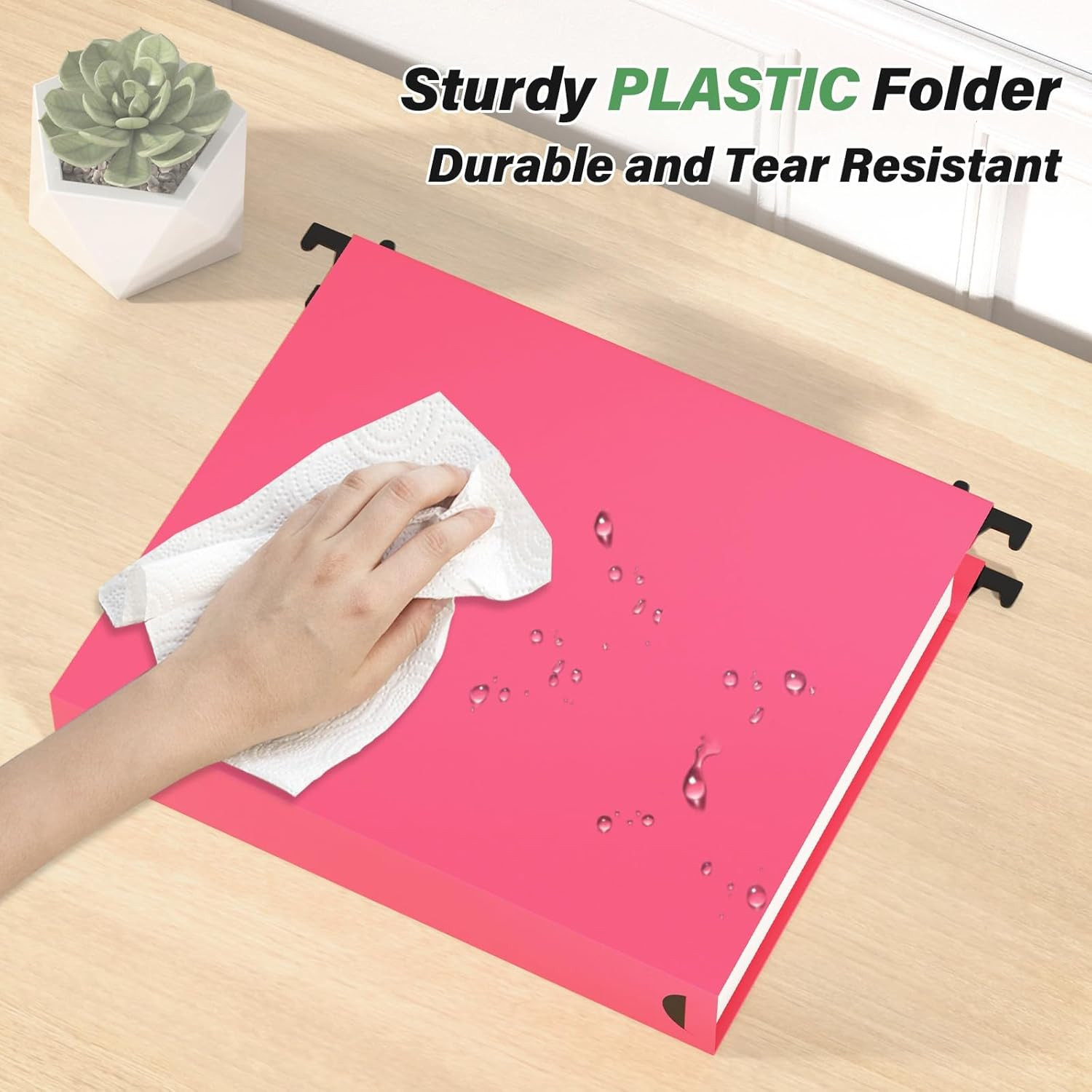 Hanging File Folder Letter Size Extra Capacity,Heavy Duty 2″ Expansion Plastic F