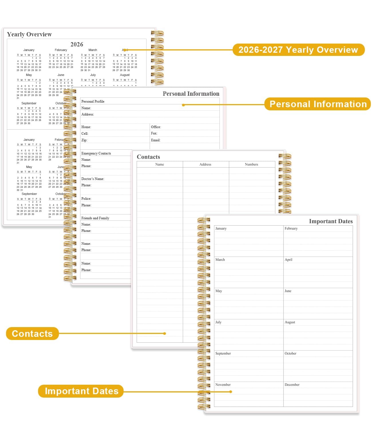 Monthly Planner 2026 – Monthly Calendar from January 2026 to December 2026, 2…