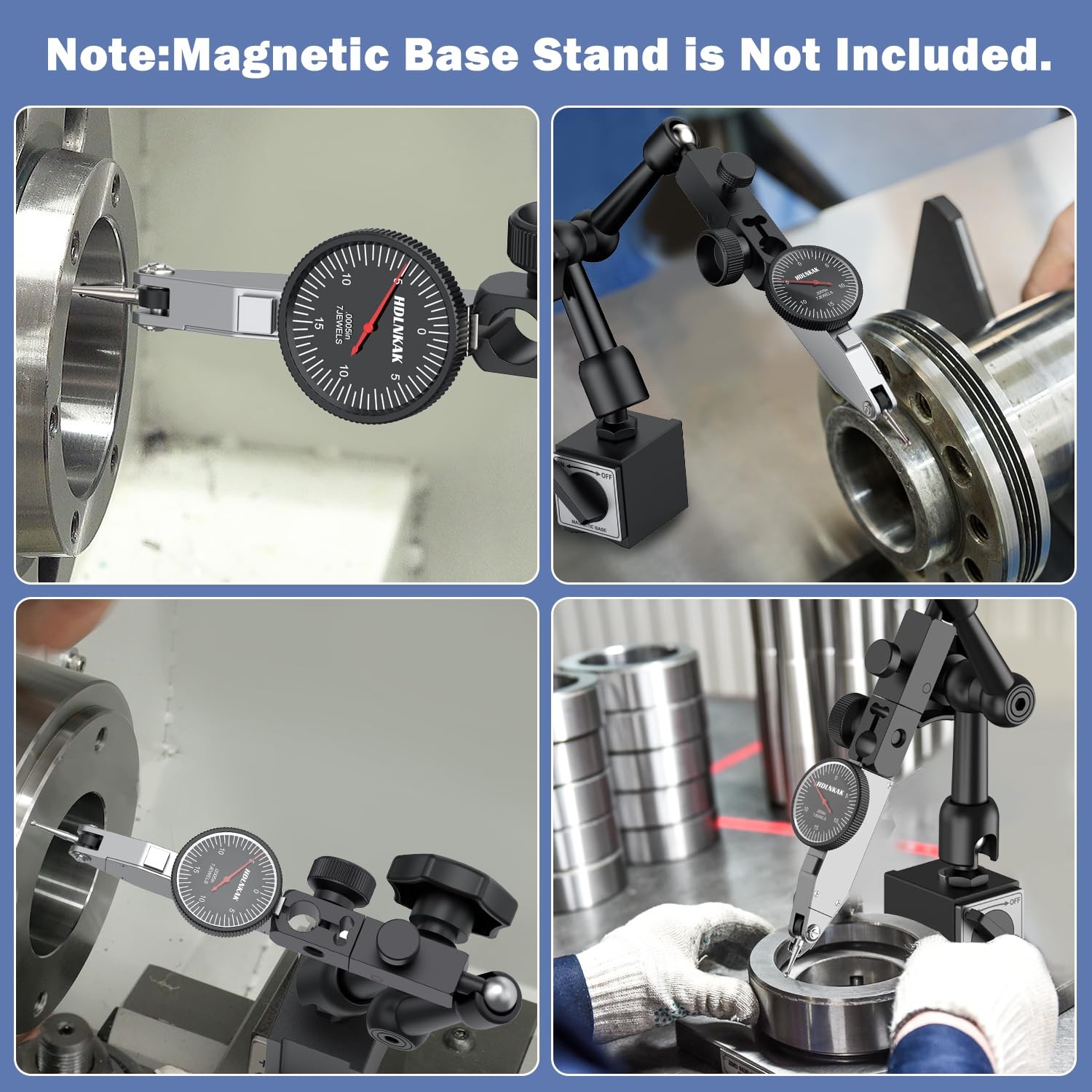 00.03/0.0005 Inch Dial Test Indicator Portable Case Steel Dovetail Mount
