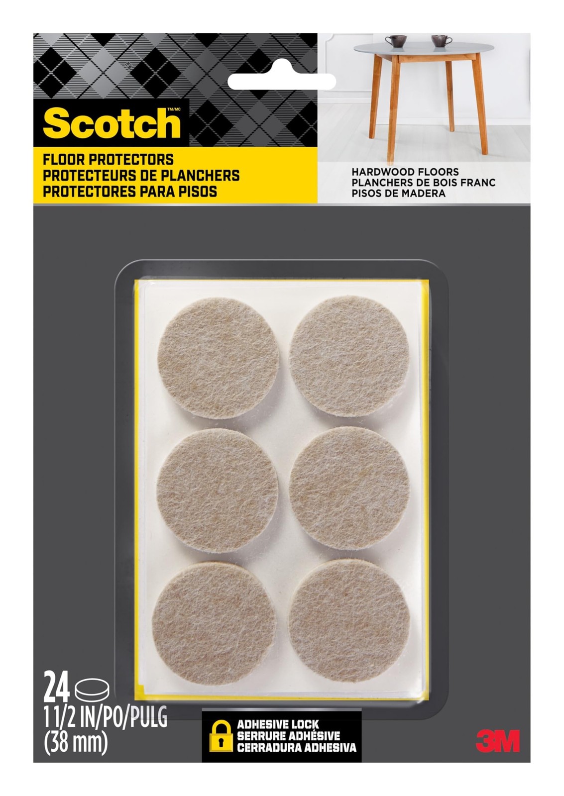 Scotch Felt Pads, Felt Furniture Pads for Protecting Hardwood Floors, Round, …
