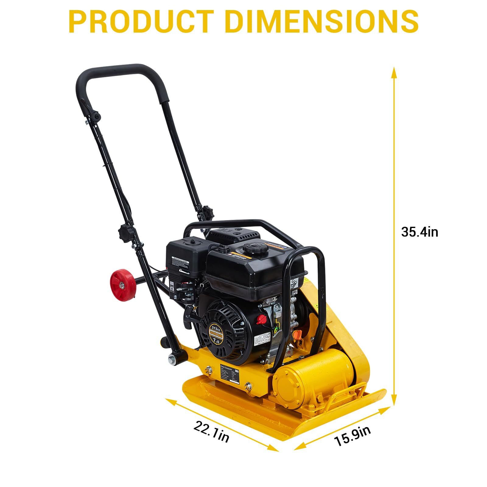 Plate Compactor Rammer 7HP 212CC Gas Engine Force Rammer NEW 4200lbs Compaction