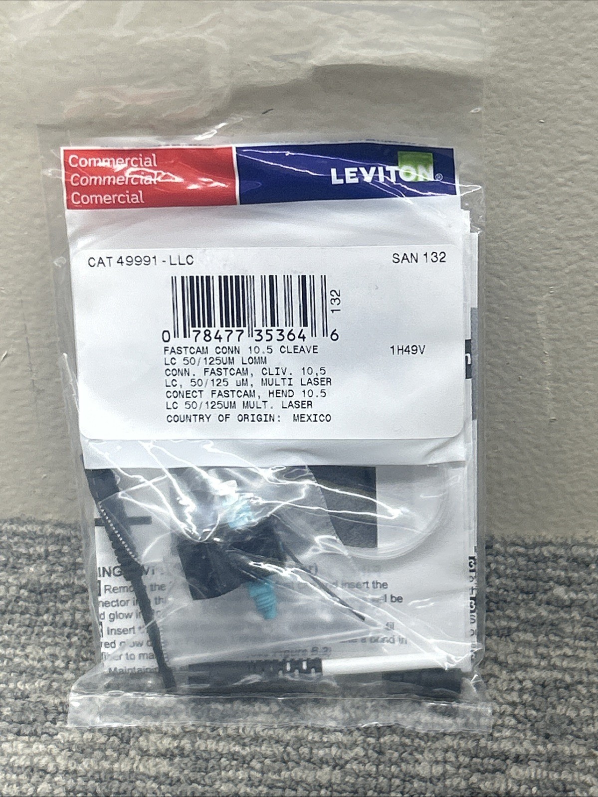 49991-LLC Leviton FastCAM Pre-polished Con LC Aqua 50/125μm MM NEW STOCK 1010341