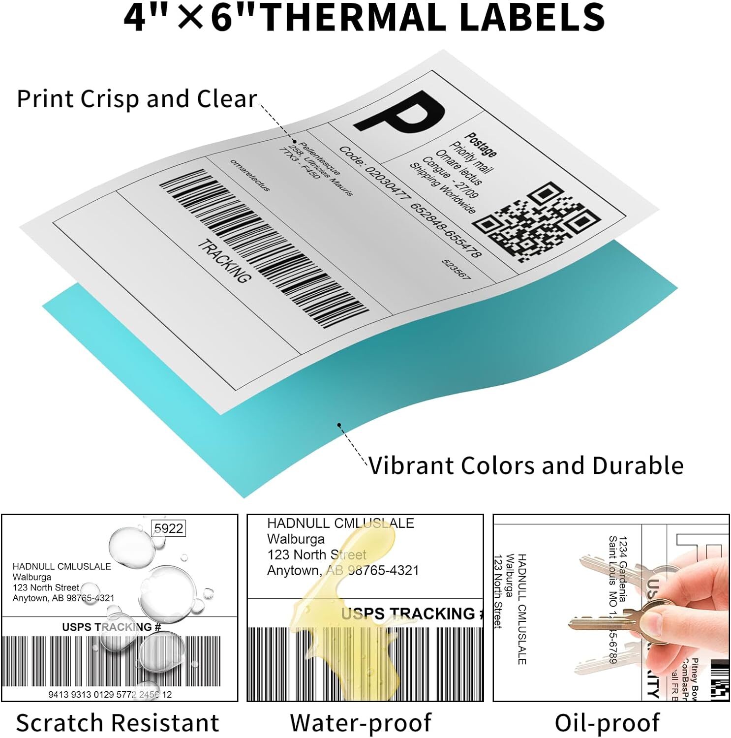 450/Roll Direct Thermal Shipping Labels 4″x6″ for Zebra, Rollo, MUNBYN,MFLABEL