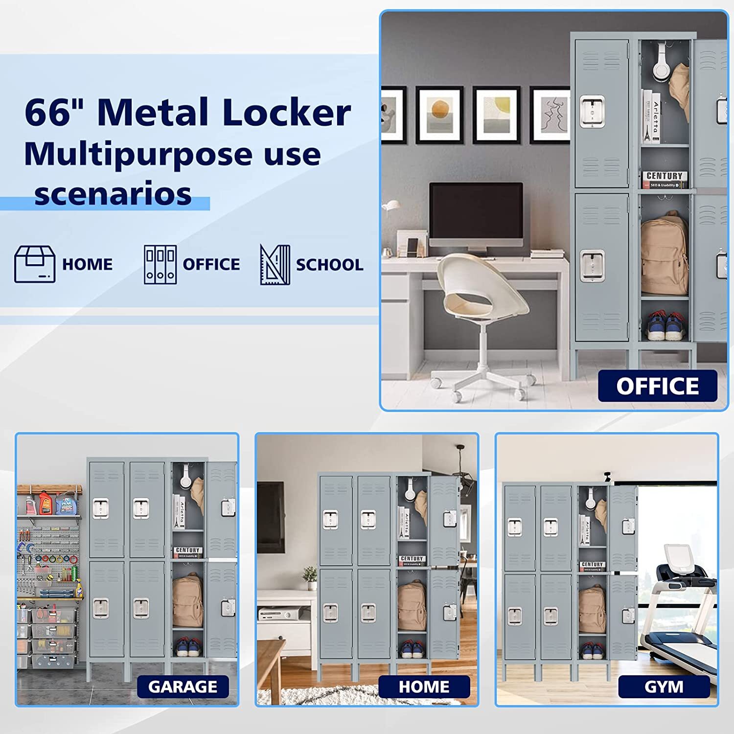 Metal Lockers for Employees Steel Storage Cabinets with Doors for Office School