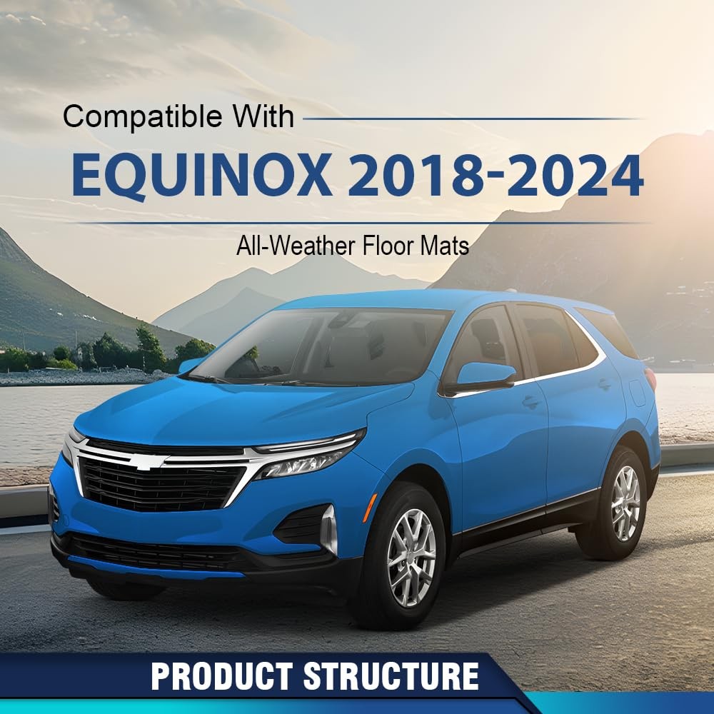 TPE All Weather Floor Mats 4PCS Chevy Equinox 2018-2024 Black