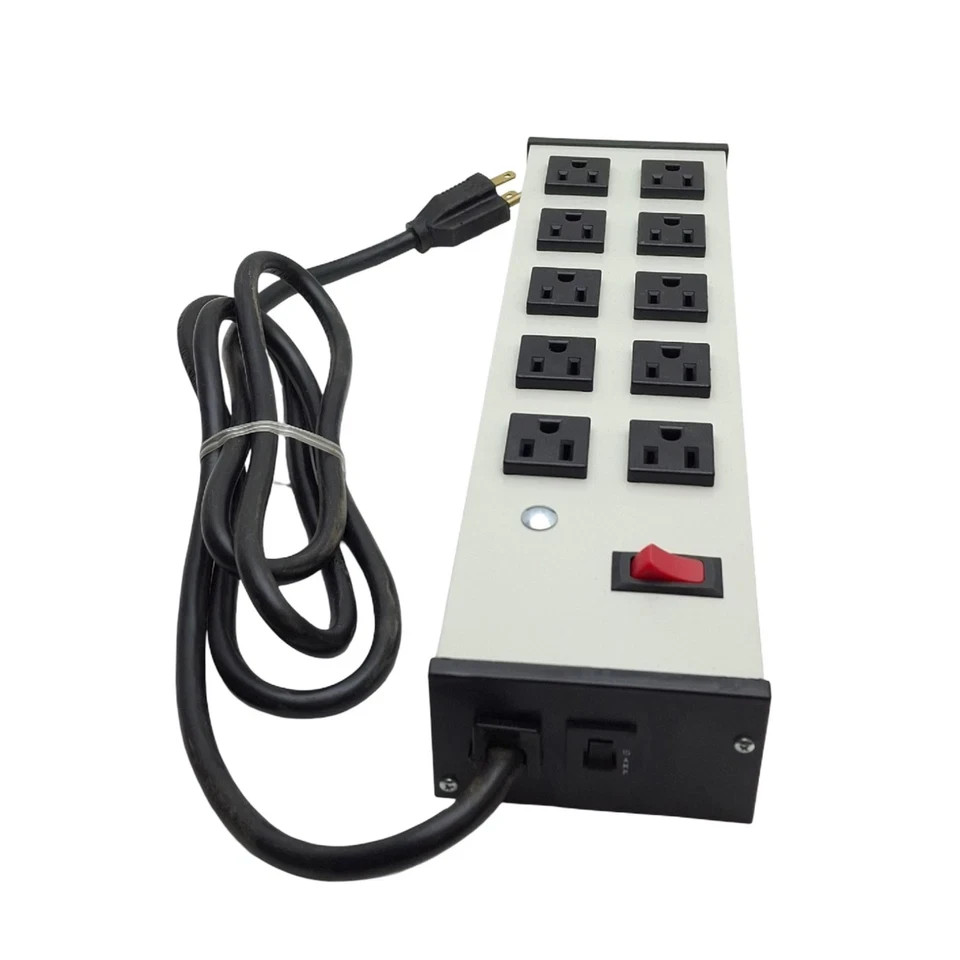 Legrand UL210BC 10 Plug-In Outlet Center Lighted Power Strip 120VAC NEMA 5-15 6f