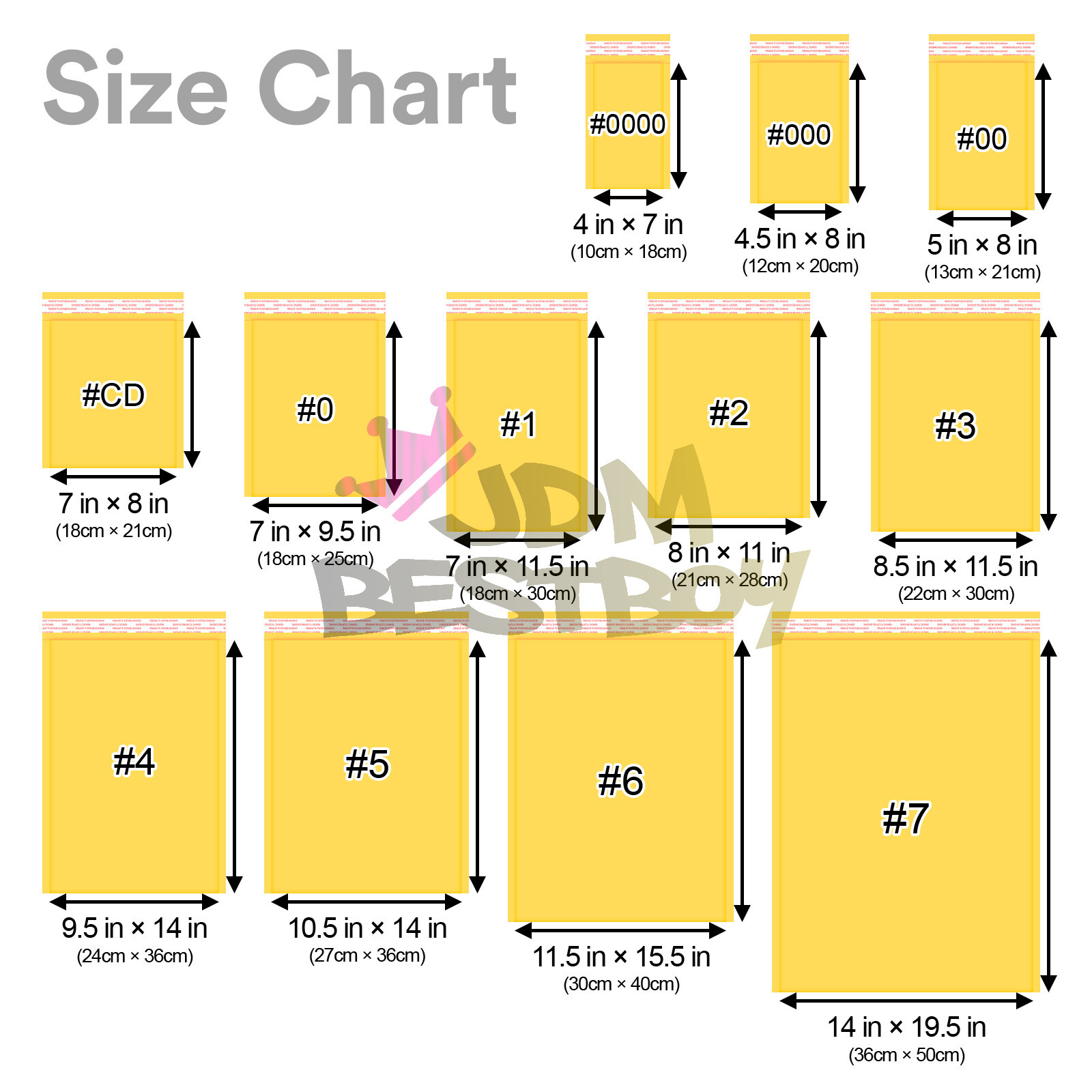 #0000 4″x7″ (10cmx18cm) Yellow Kraft Bubble Mailer Mailing Shipping Envelope Bag
