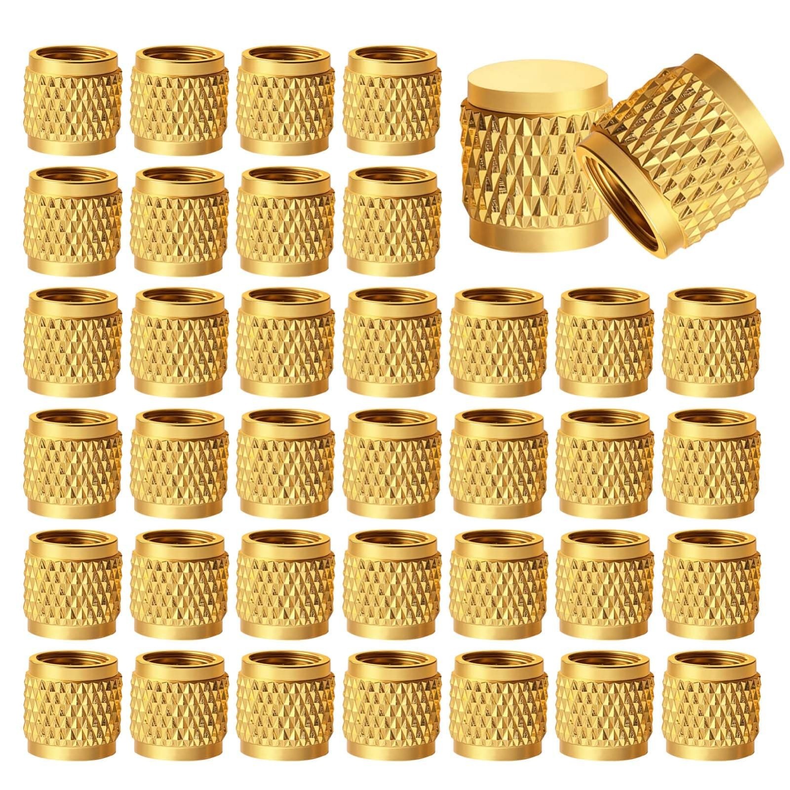 50 Pcs Heavy Duty Brass HVAC Service Port Caps 1/4″ SAE with Rubber Seal for R22