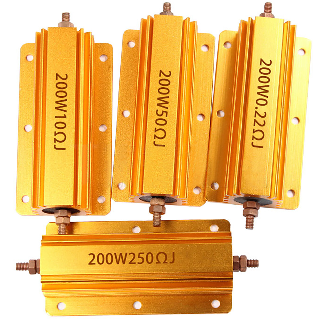 200W RX24 Aluminium Wire wound Power Resistors 5% J 0.1Ω 0.15Ω 0.2Ω to 100KΩ/Ohm