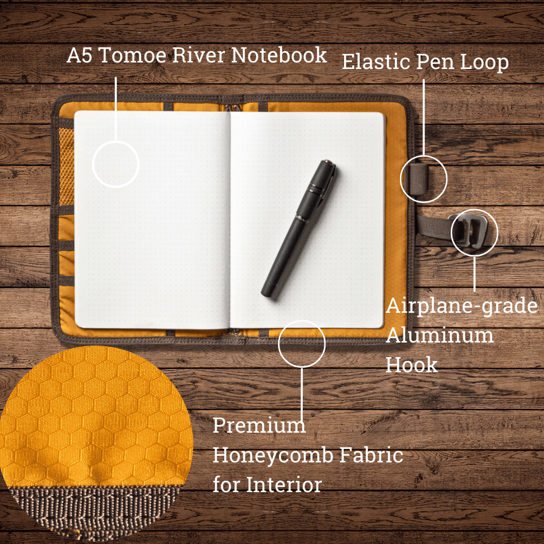 Lochby Field Journal Brown A5 Planner Cover | Water Resistant Waxed Canvas | New