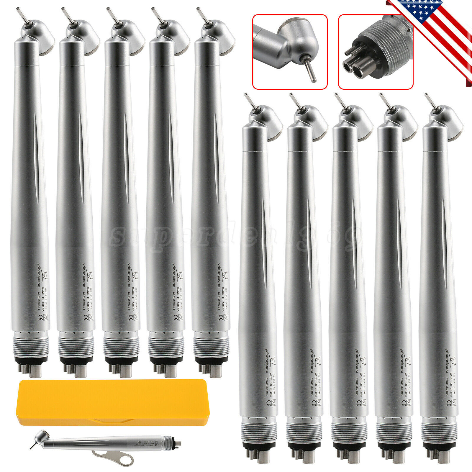 Dental 45° Degree Surgical High Speed Handpiece Push Button turbine 4Hole Dr