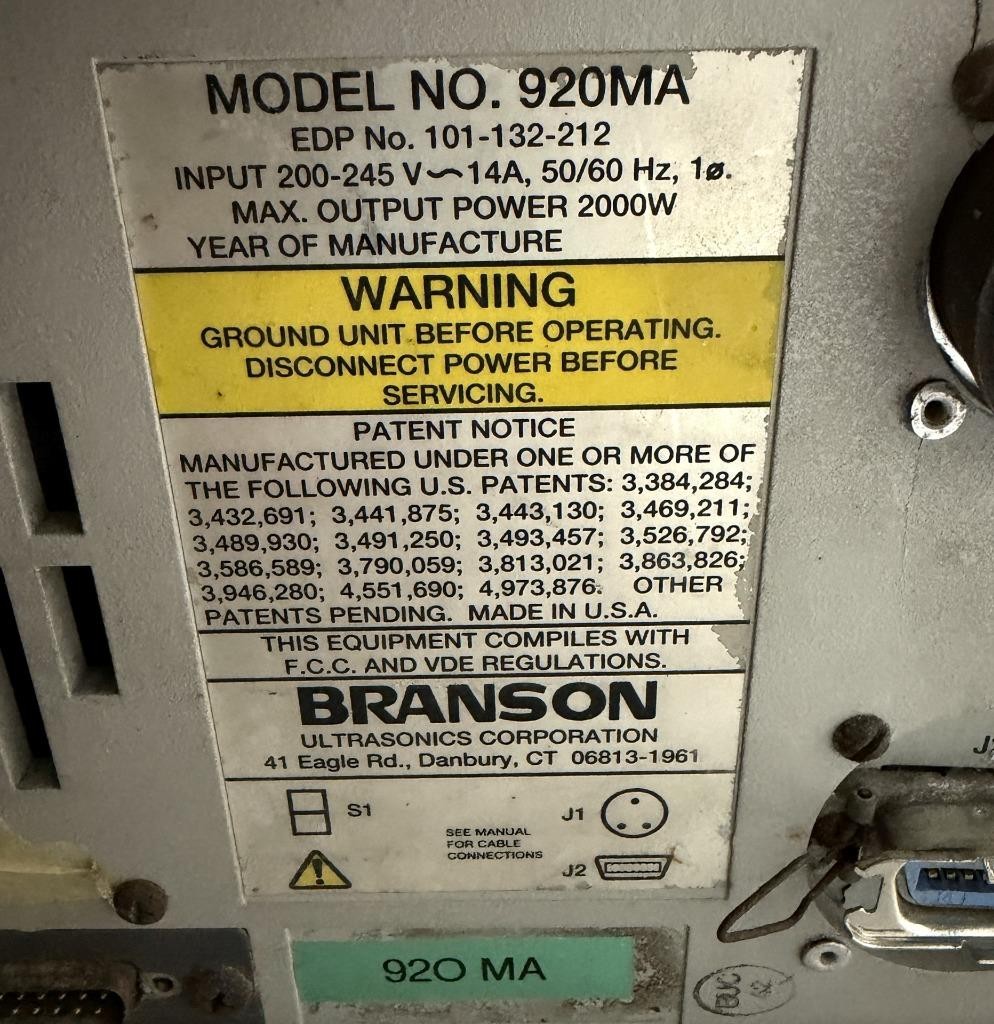 Branson 920MA Advanced Power Supply 2000W for Ultrasonic Welder