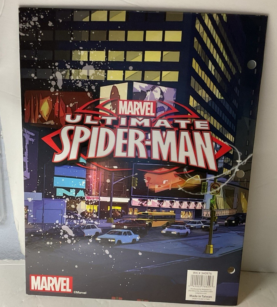 1 New MARVEL ULTIMATE SPIDER-MAN TOP FLIGHT Portfolio Folder with 3 Tangs