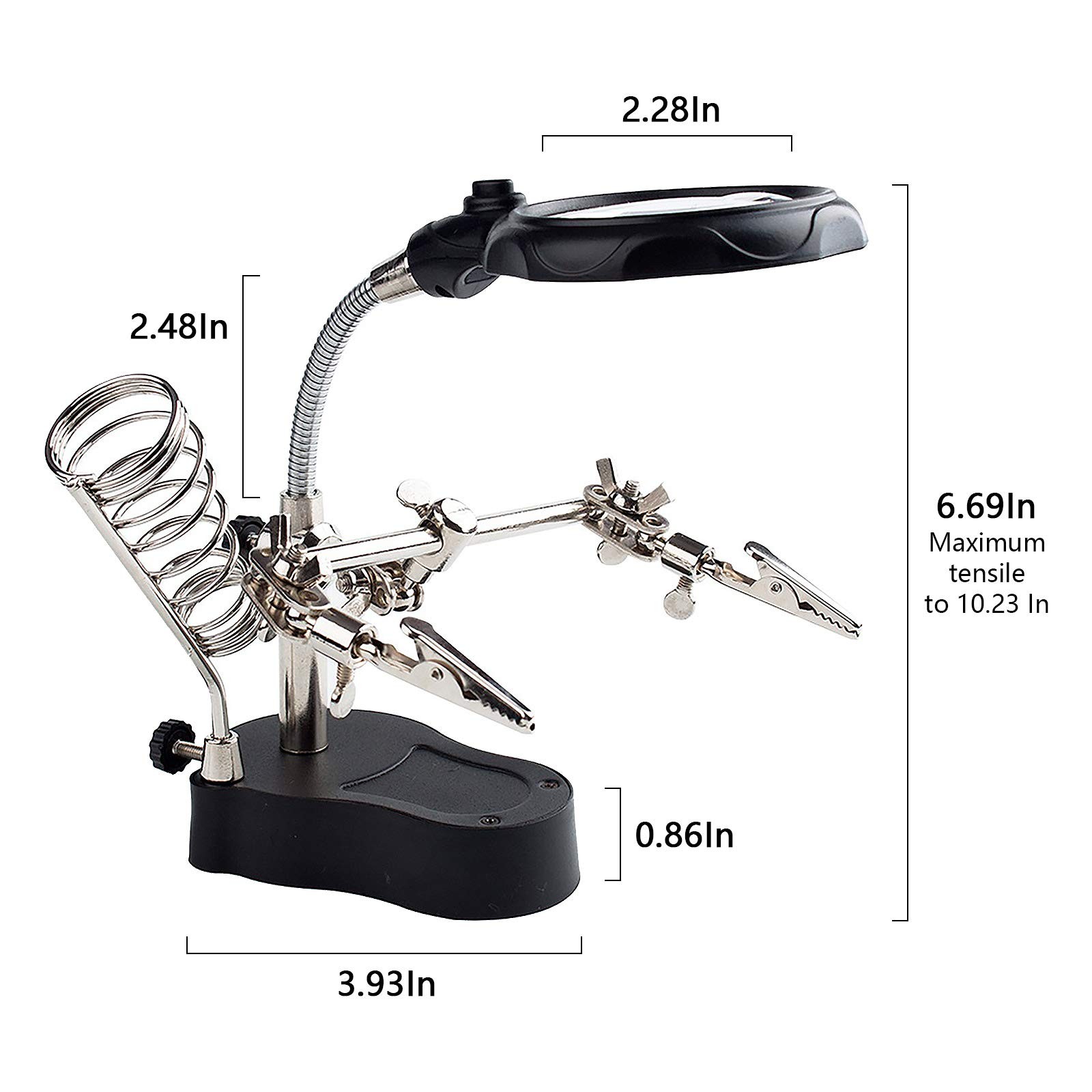 3.5X12X Helping Hands Soldering Station LED Light Magnifier Stand PCB Repair