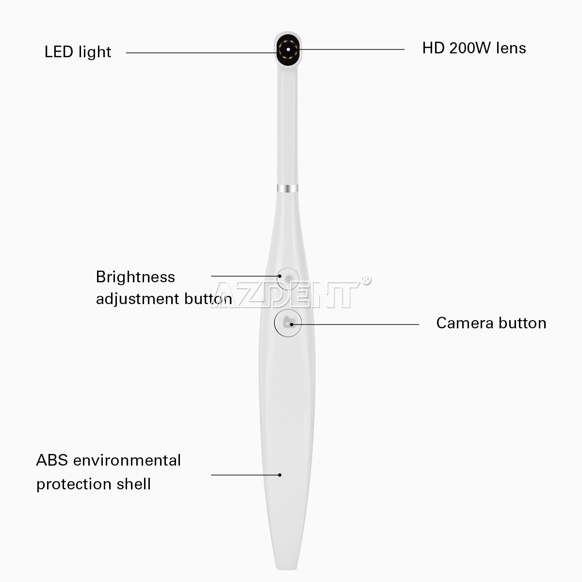 Dental Intraoral Camera 8 LED light USB Digital Imaging HD Camera 10mm-20mm