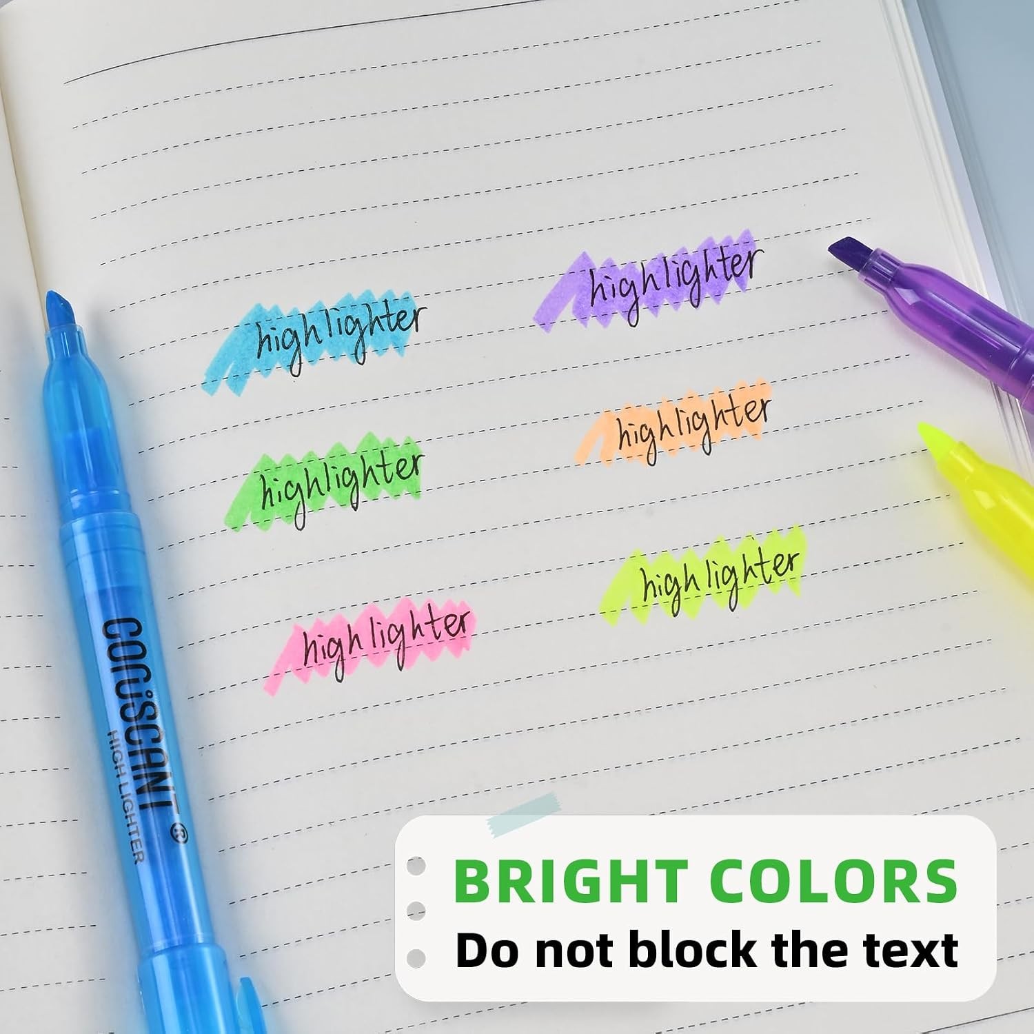 Highlighter 36 pack color highlighter color transparent visible fluorescent pen