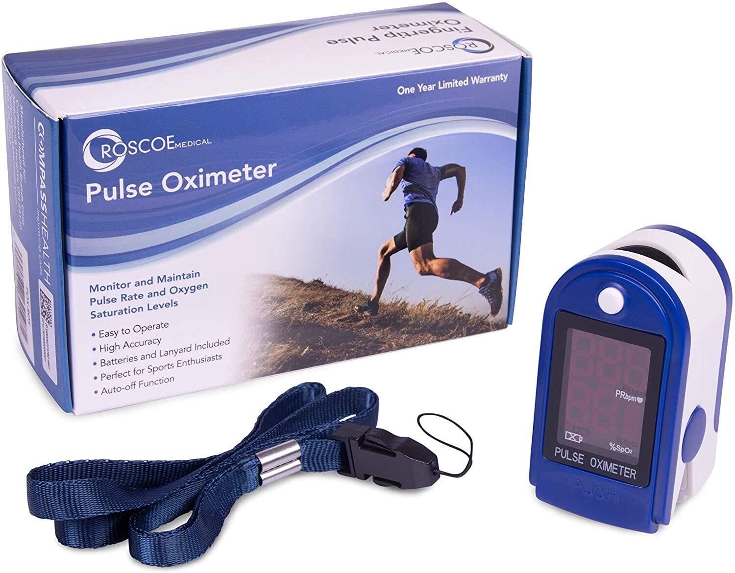 Roscoe Medical Finger Pulse Oximeter Oxygen Saturation Monitor