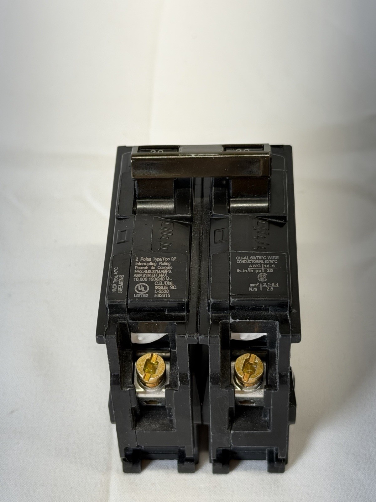 Q220 20-Amp Double Pole Type QP Circuit Breaker