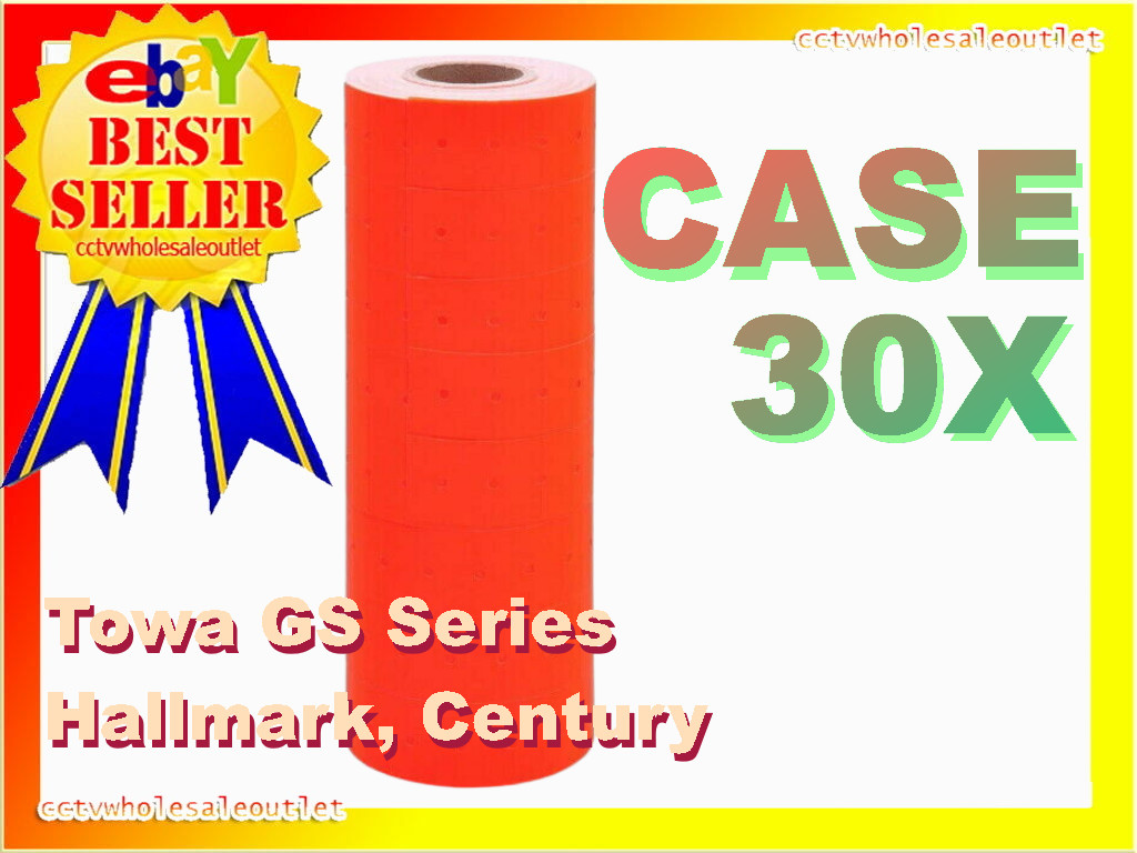 Red Labels to fit Towa GS Series, Hallmark, Century 30 Sleeve = 240 Rolls