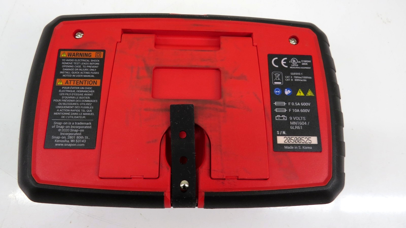 Snap-on EEDM504F Digital Multimeter Basic CAT III 600V True RMS W/Leads & Case