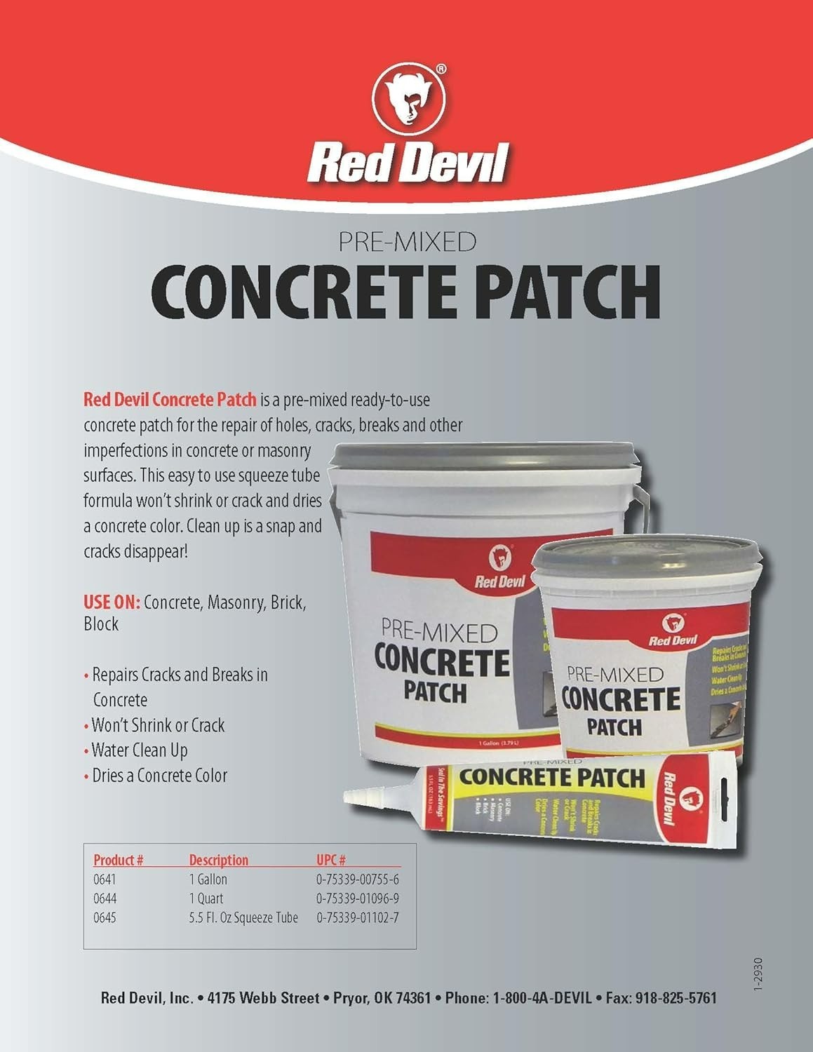 Pre-Mixed 5.5 Oz Gray Concrete Repair Patch for Permanent Indoor/Outdoor Fixes