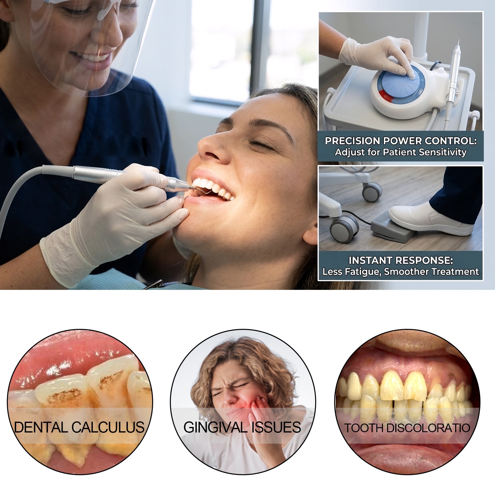 Baolai P5L Dental Ultrasonic Scaler with L3 LED Detachable Handpiece and 6 Tips