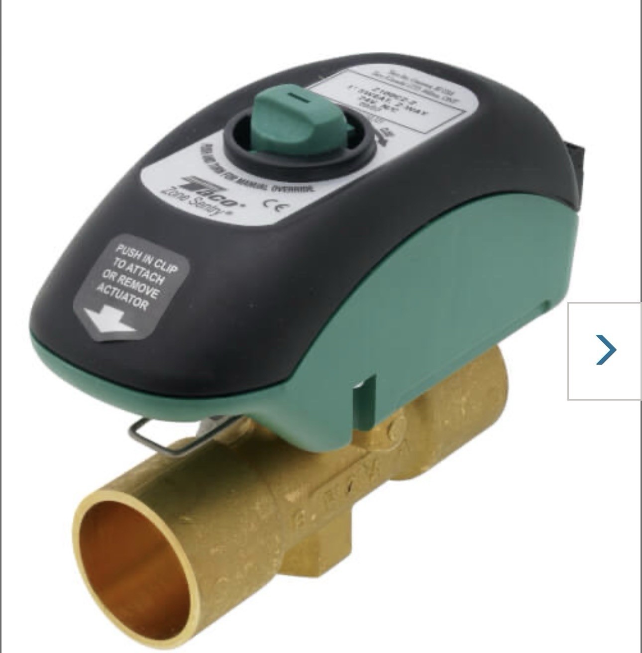 Taco Z100C2-2 Zone Valve, 2 Way, Normally Closed 1” Sweat 2 Way