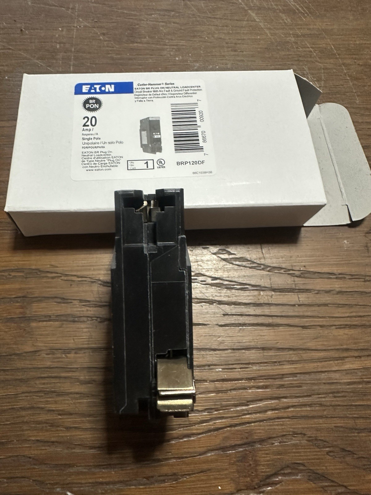 New In Box Eaton BRP120DF – 20 Amp Dual Purpose AFCI GFCI Circuit Breaker 120V