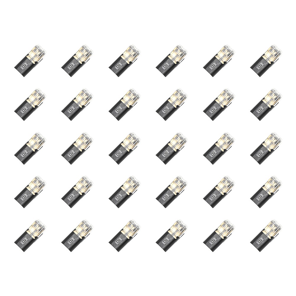 30Pcs Double-Wire Plug-in Connector, Cable Clamp with Locking Buckle, AWG 18-22