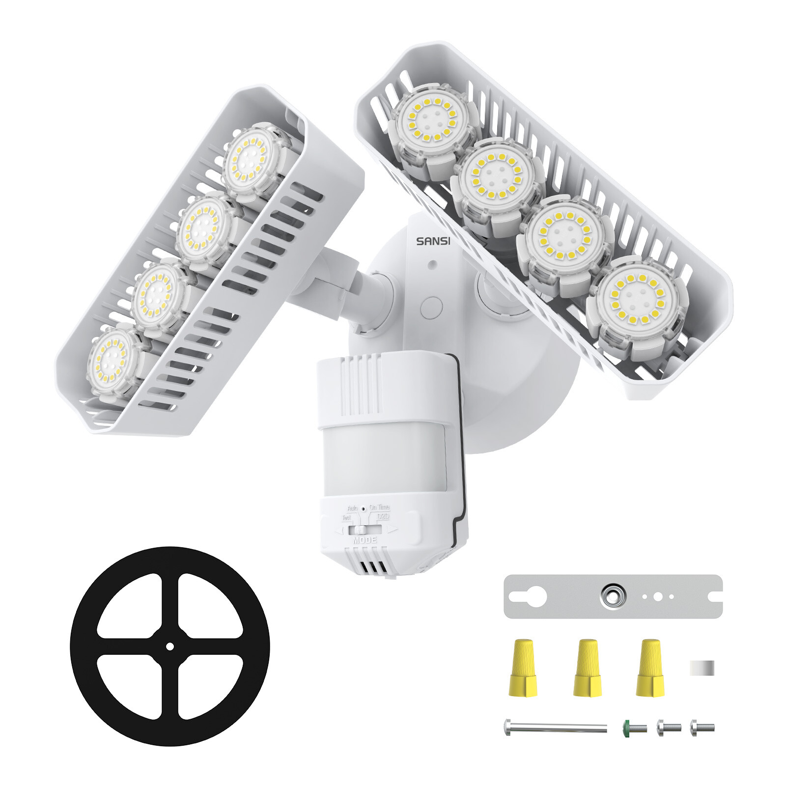 SANSI 2x LED Security Light Motion Sensor 7000LM IP65 Outdoor Wall Floodlight