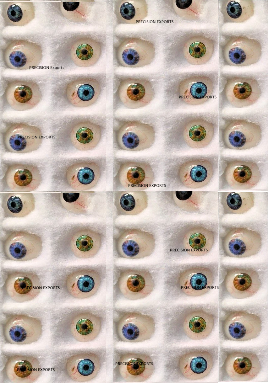Mixed Artificial Eyes Ophthalmology Teaching Demonstration Set OF 50PC With Box