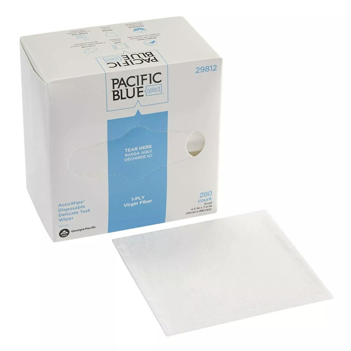 4-Pack Georgia Pacific Blue AccuWipe 4.5″ x 7.9″ Delicate 1,000 Wipers 29812 NEW