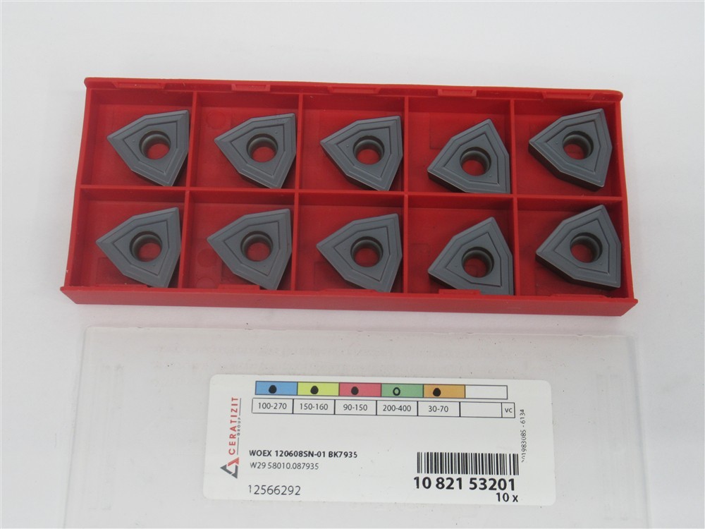 Ceratizit 1082153201 , WOEX 120608SN-01 BK7935 ,Carbide Indexable Insert (PK 10)